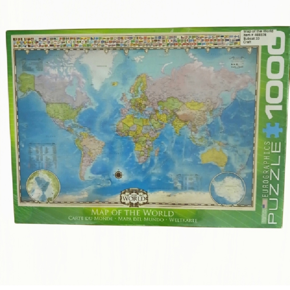 Map of the World  1000 Piece Puzzle Eurographics New